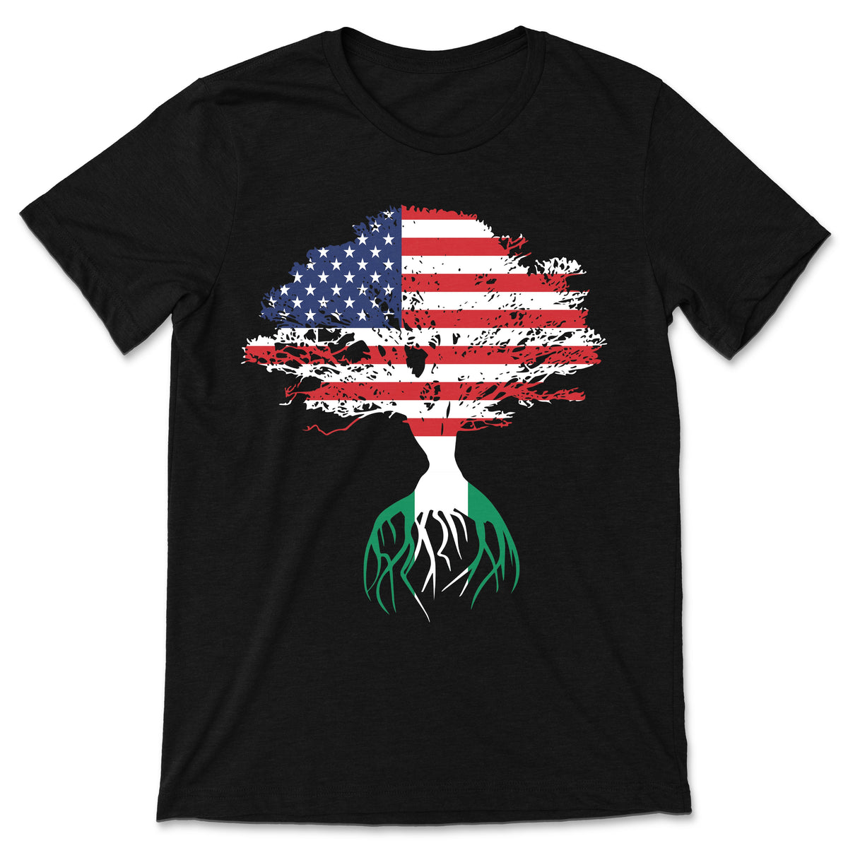American Flag Nigerian Roots Nigeria T-Shirt, Nigerians product image 1