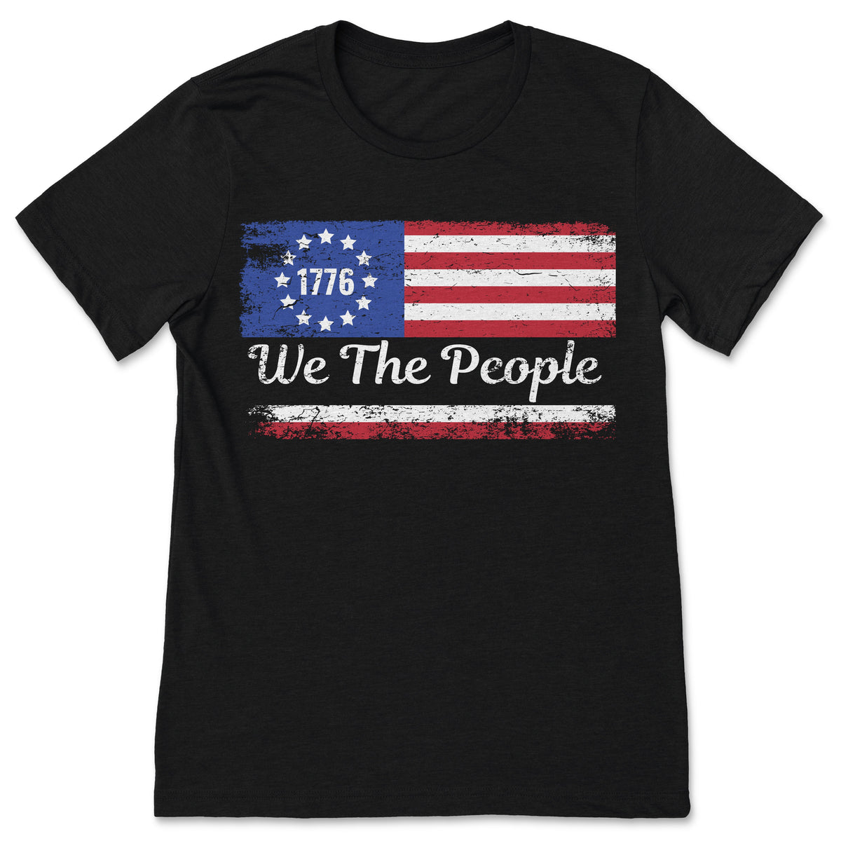 We The People 1776 Vintage USA Flag T-Shirt, United States product image 1