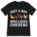 Just A Boy Who Loves Chickens T-Shirt Farm Animal Lover product image 1