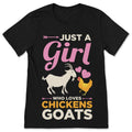 Just a Girl Who Loves Goats Chickens Farmer Gifts T-Shirt product image 1