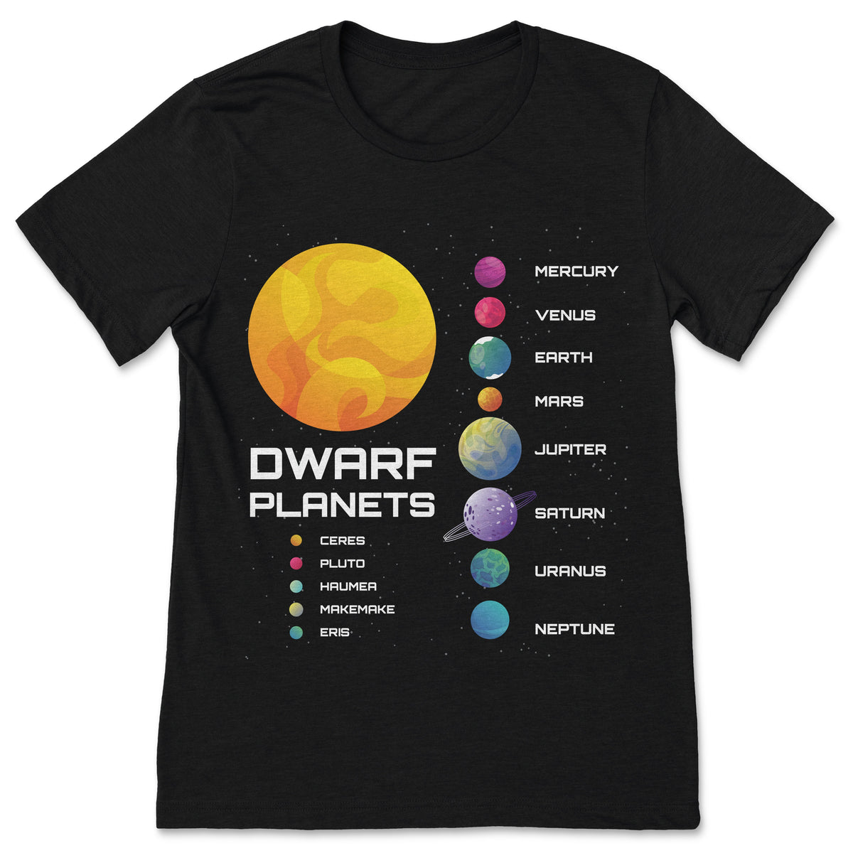 Solar System Dwarf Planets Space Astronaut T-Shirt product image 1