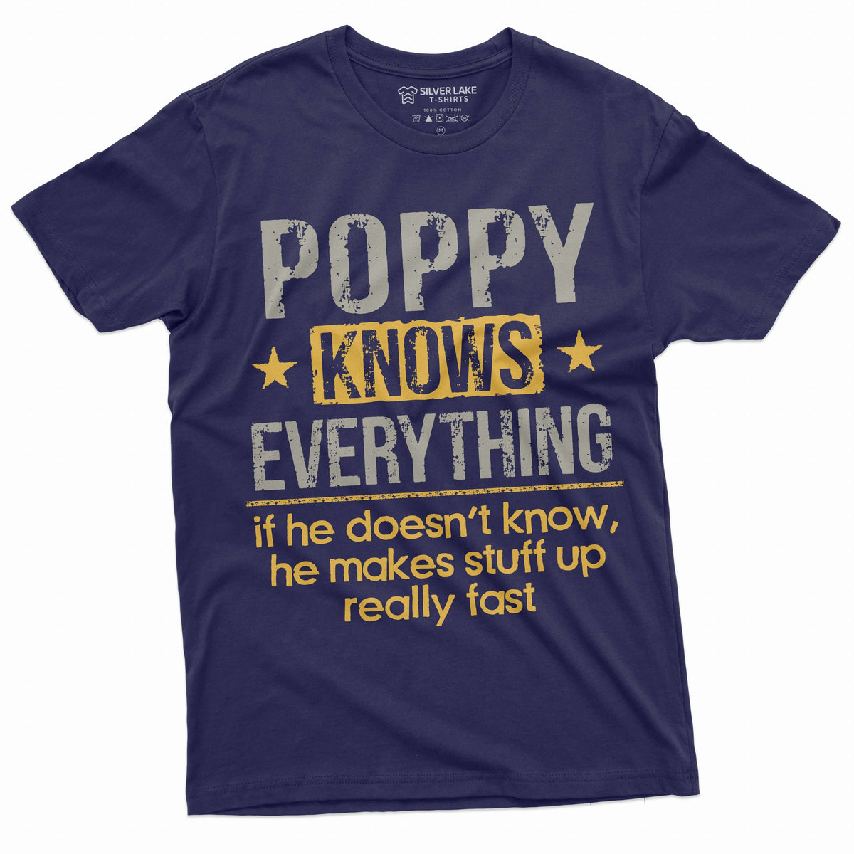 Men's Poppy T-shirt Grandpa Pops papa Knows Everything product image 1