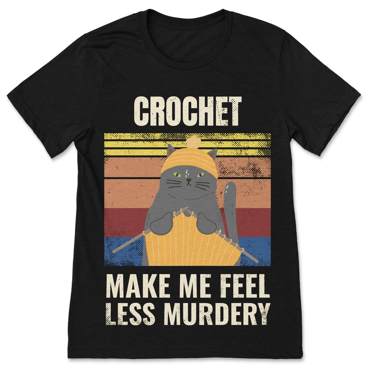 Funny Crochet Mom T-Shirt, Makes Me Feel Less Murdery product image 1