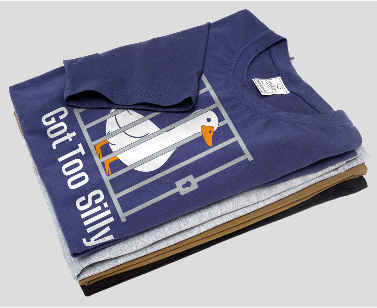 Funny Got too silly T-shirt goose in jail humorous tee shirt product image 6