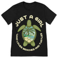Just a Girl Who Loves Turtles T-Shirt, Funny Turtle Shirts product image 1