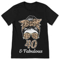 40 Years Old Fabulous Messy Bun Leopard 40th Birthday product image 1