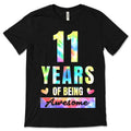 11 Years Of Being Awesome Tie-Dye Eleven Yrs T-Shirt, It's product image 1
