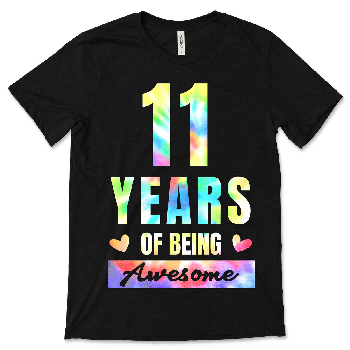 11 Years Of Being Awesome Tie-Dye Eleven Yrs T-Shirt, It's product image 1