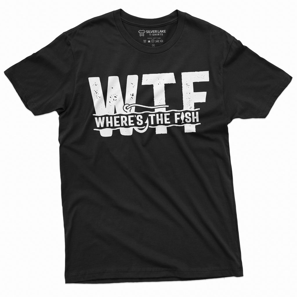 Men's WTF Where is the Fish Funny T-shirt Fisherman Gifts product image 3