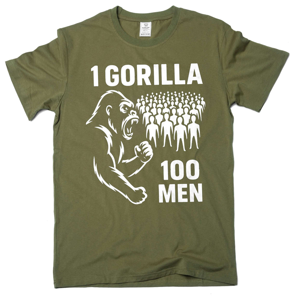 100 Men vs 1 Gorilla Internet Meme T-shirt Challenge tee product image 4