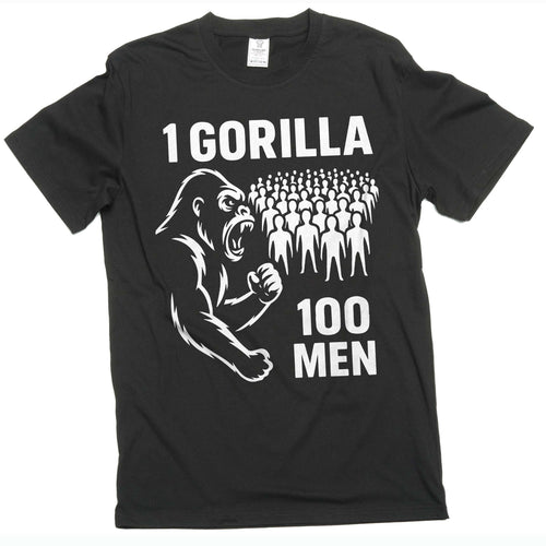 100 Men vs 1 Gorilla Internet Meme T-shirt Challenge tee product image 1