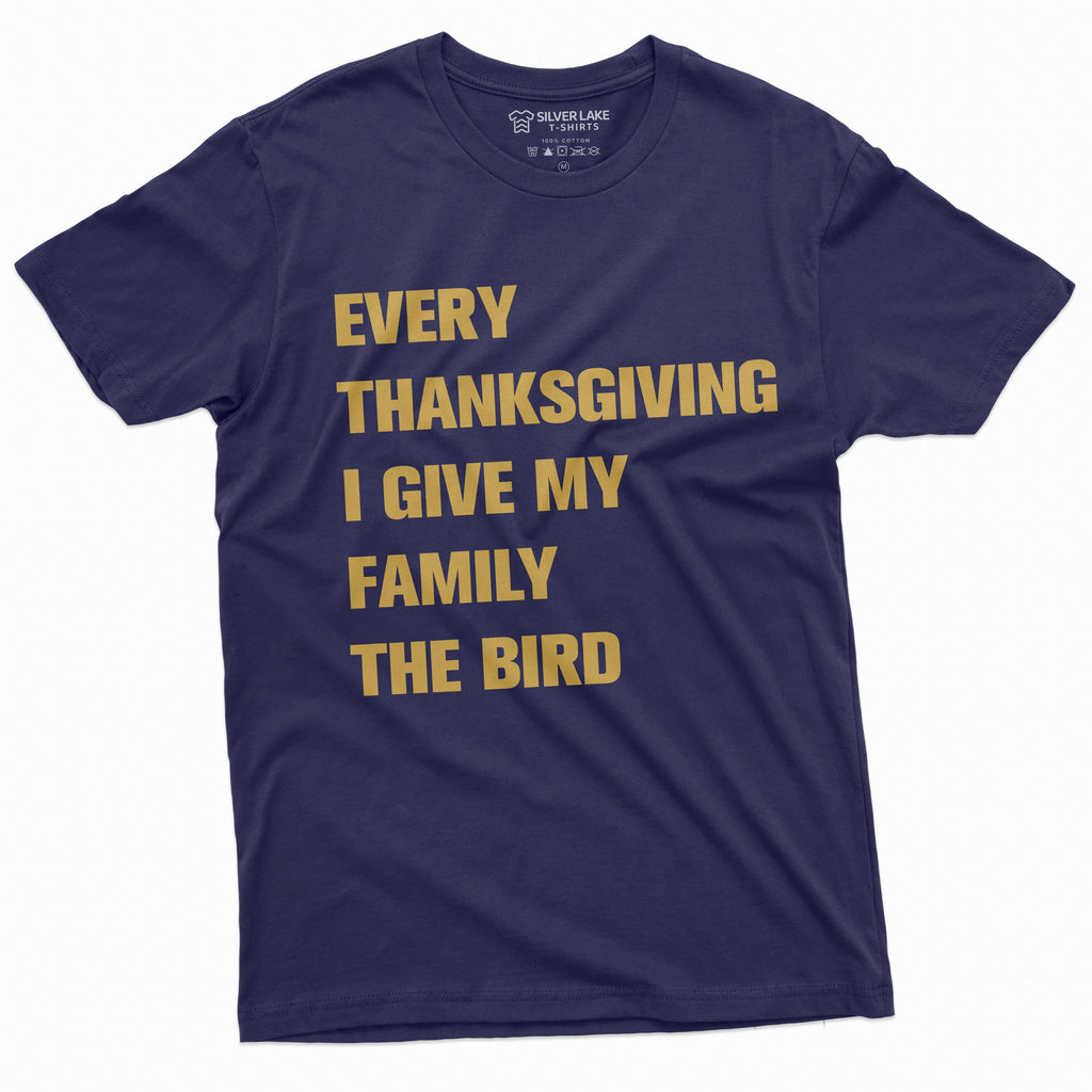 Men's Funny Thanksgiving Offensive T-shirt Turkey The Bird product image 9