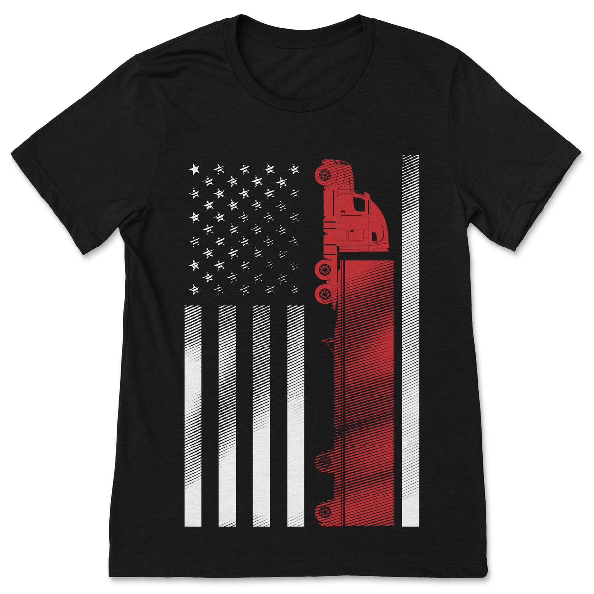 Trucker American Flag Truck Driver 18 Wheeler 4th July product image 1