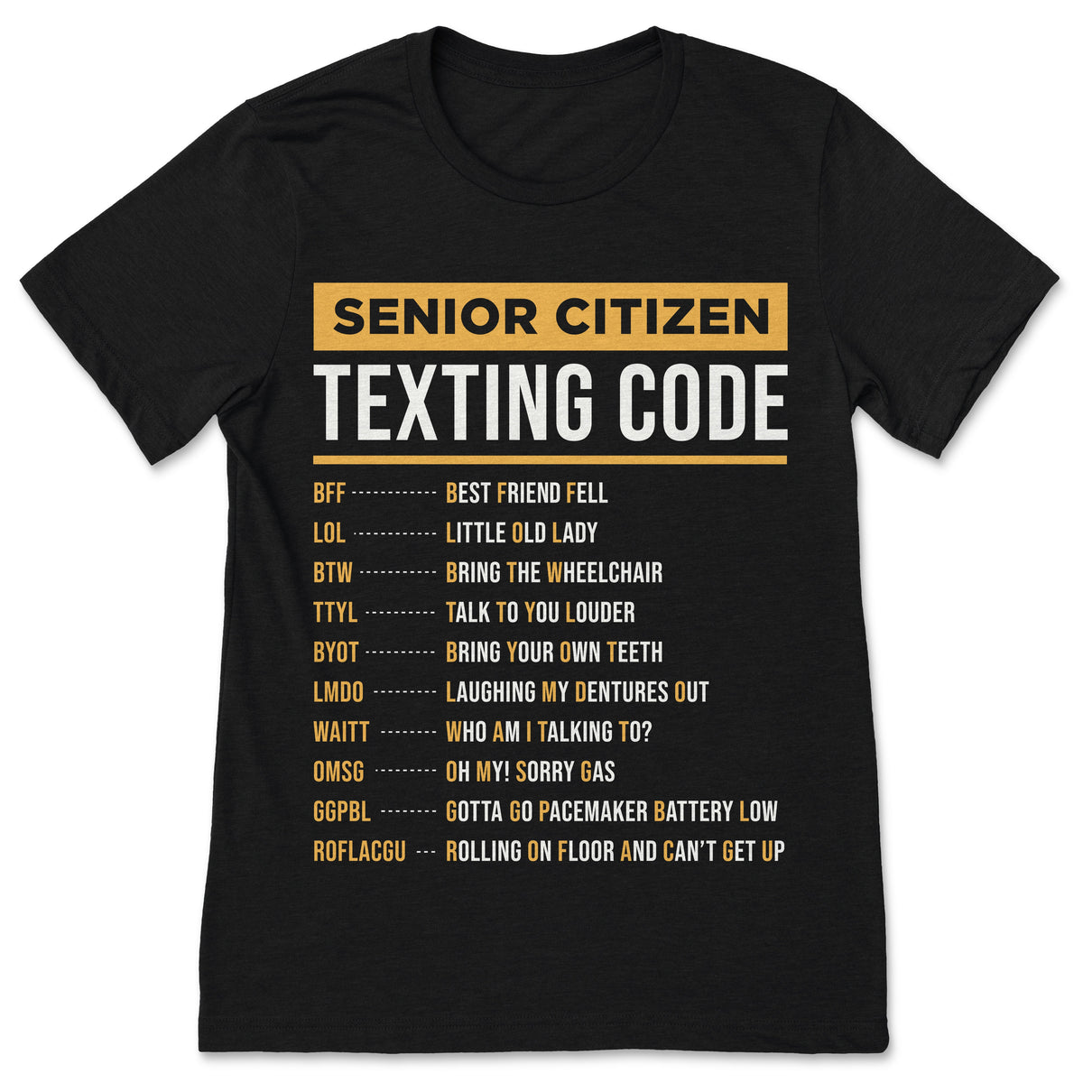 Funny Senior Citizen's Texting Code Gift For Grandpa Or product image 1