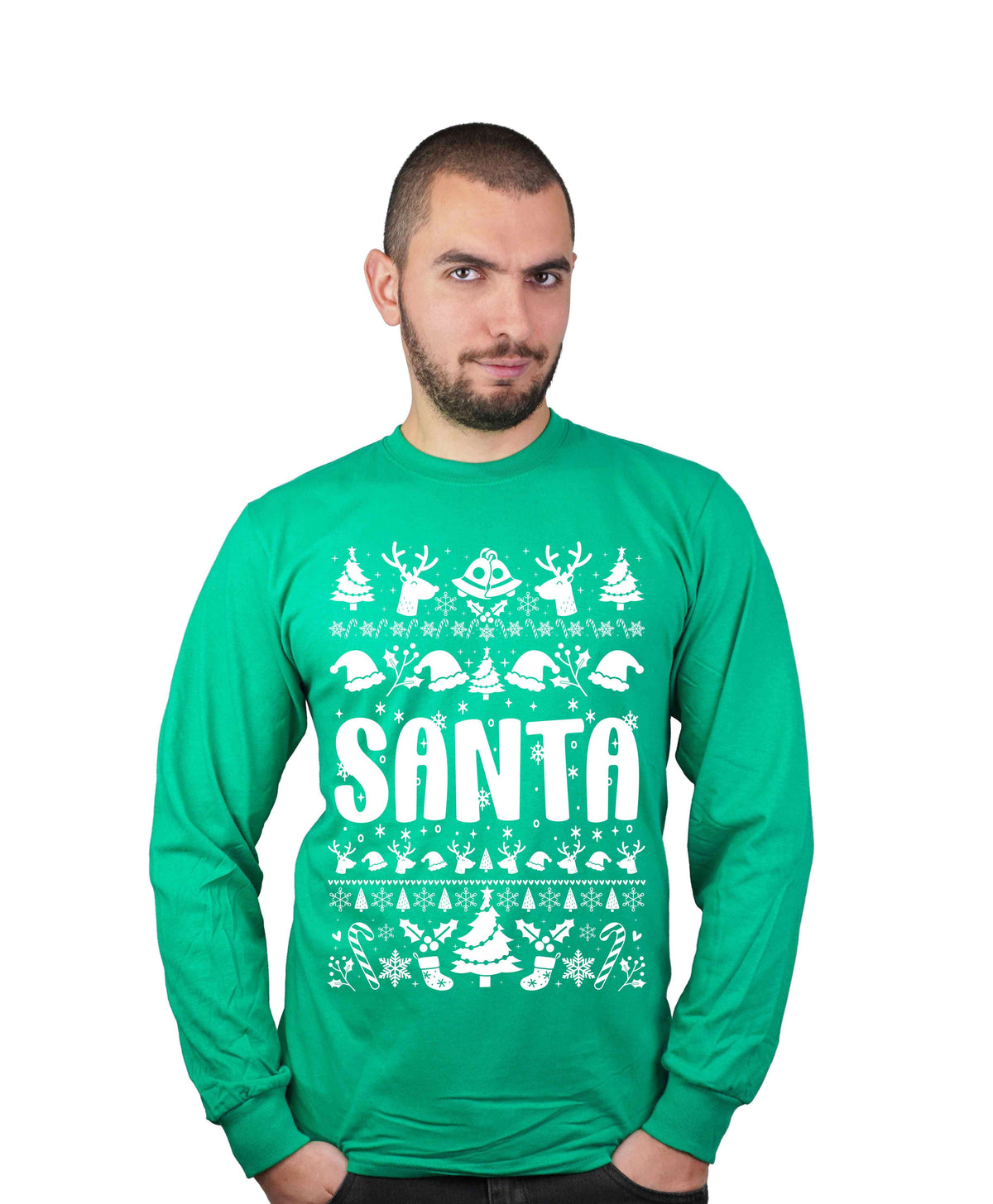 Couple matching funny Santa came twice husband wife ugly product image 4