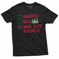Men's Funny Christmas T-shirt mind your business Santa Xmas product image 1