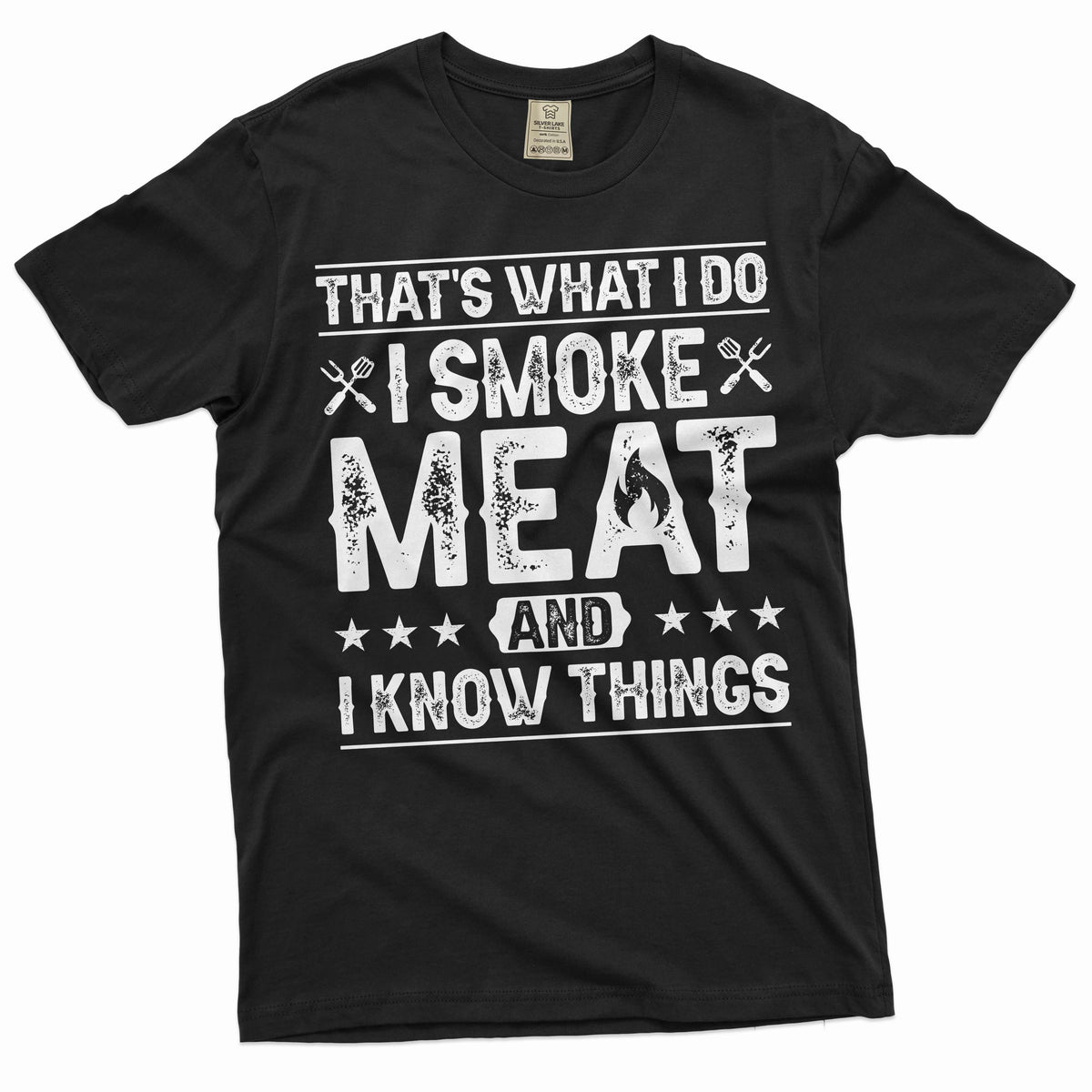 Men's BBQ smoke meat and know things T-shirt Birthday gift product image 1