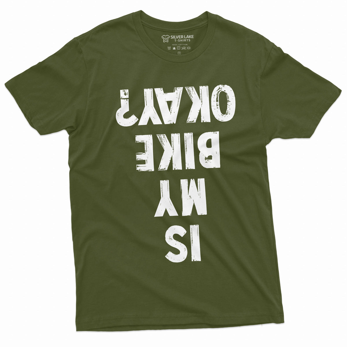 Men's Funny Biker T-shirt Bicycle is my bike ok upside down product image 4