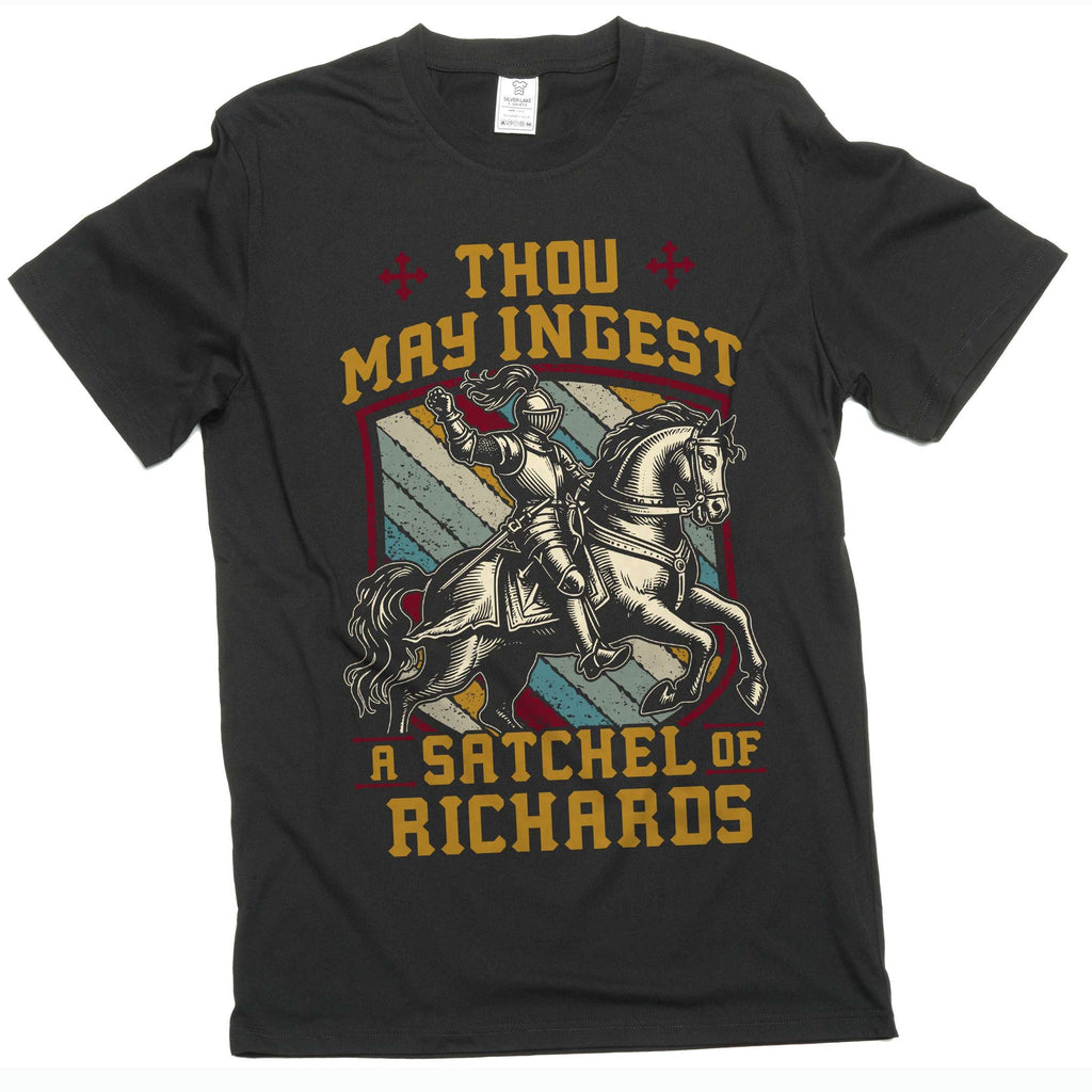 Men's Funny Adult humor satchel of richards T-shirt old English sarcastic tee