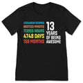 13 Years Of Being Awesome T Shirt 13th Birthday Gift Teen product image 1
