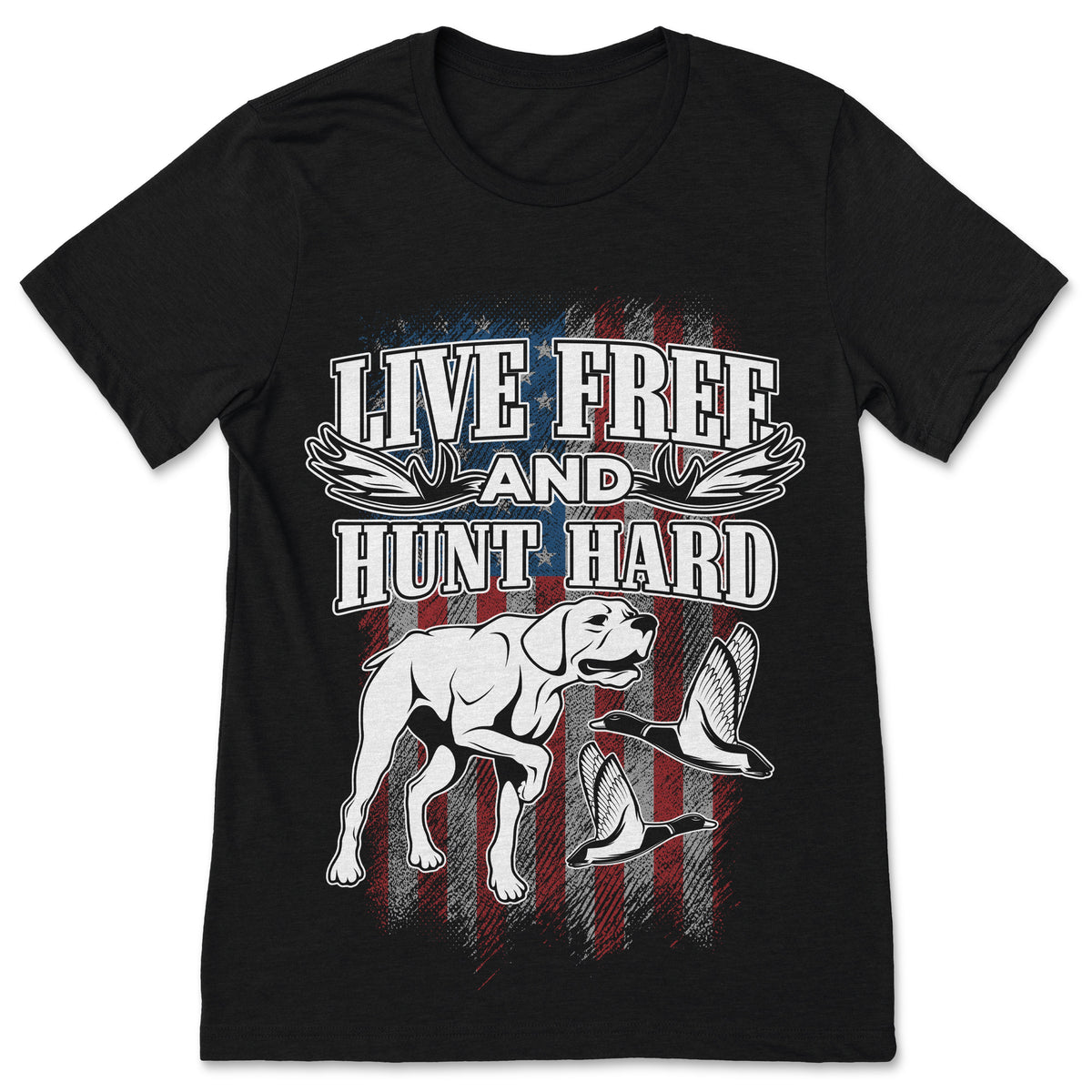 American Flag Duck Hunting T-Shirt, Hunter Gifts, Waterfowl product image 1