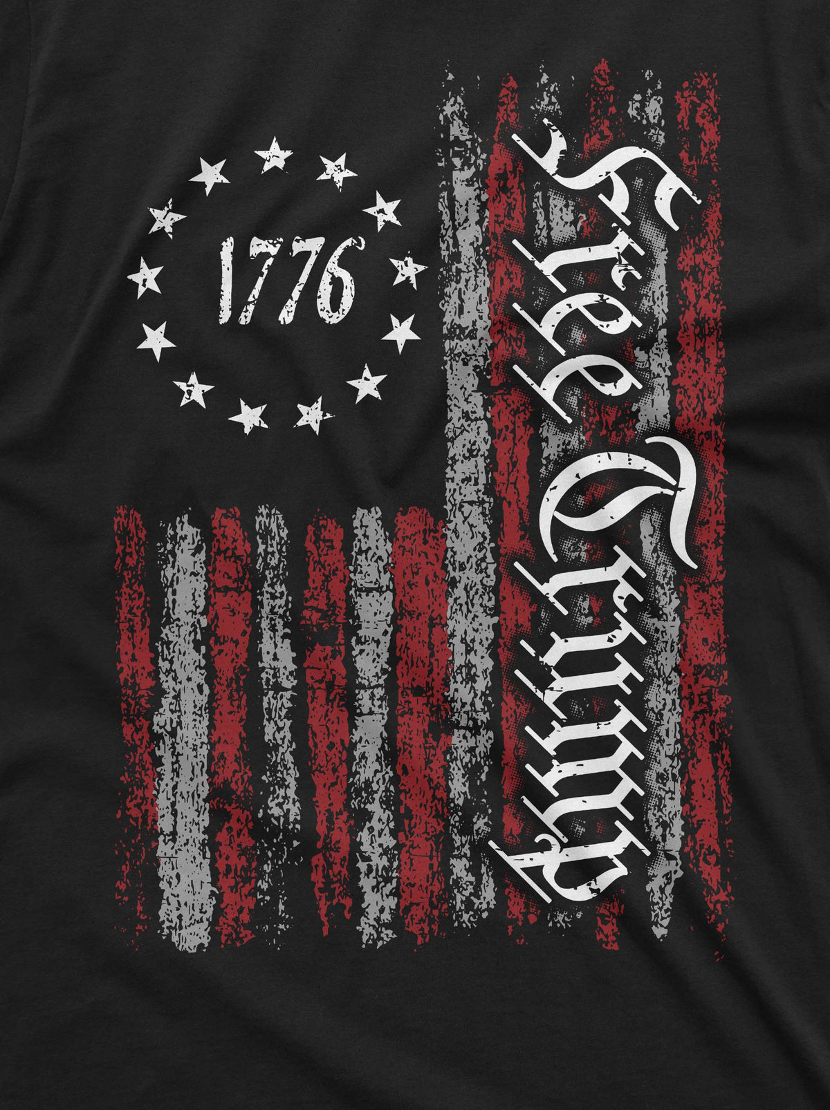 Men's Free Trump USA flag 1776 T-shirt Patriotic DJT 2024 product image 2