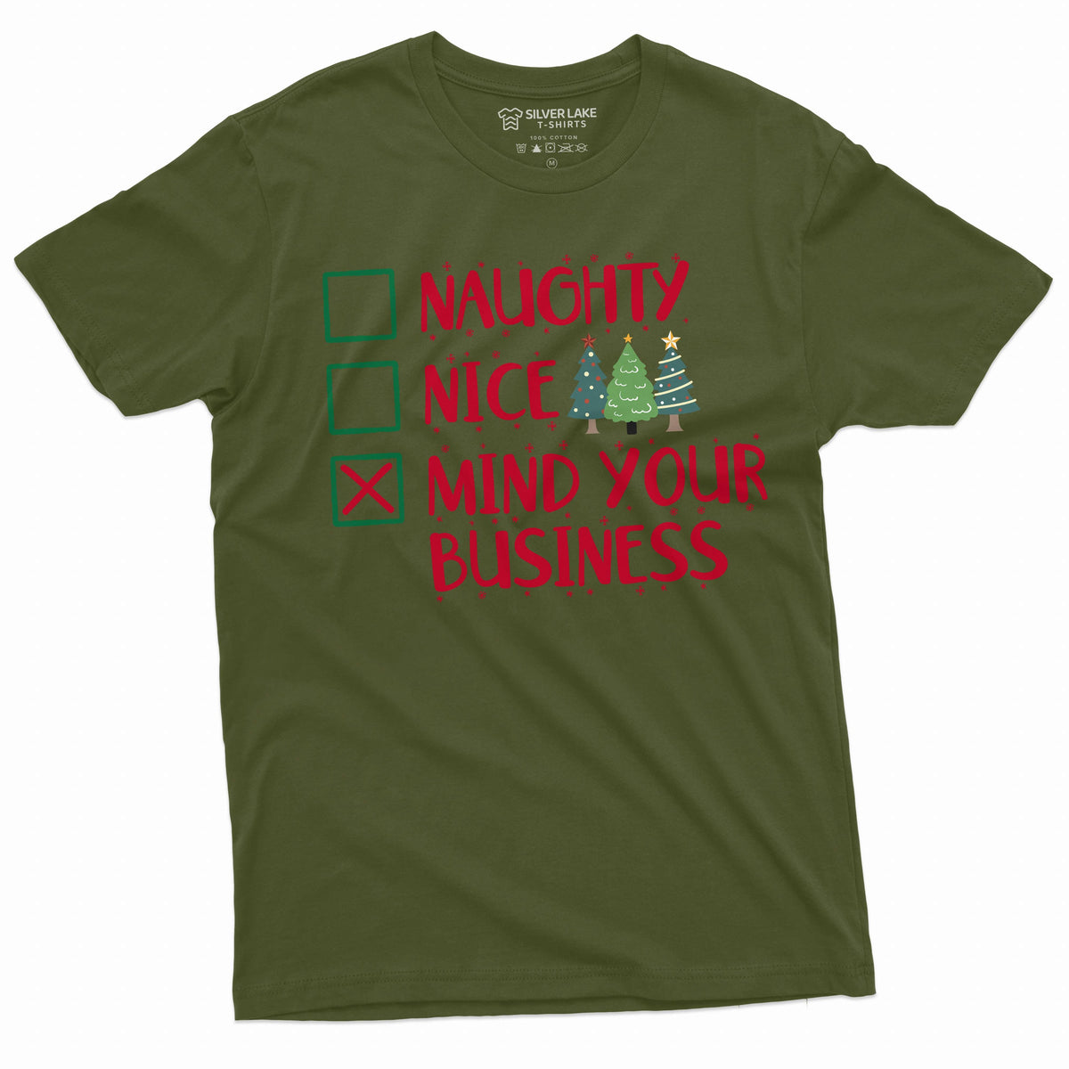Men's Funny Christmas T-shirt mind your business Santa Xmas product image 4