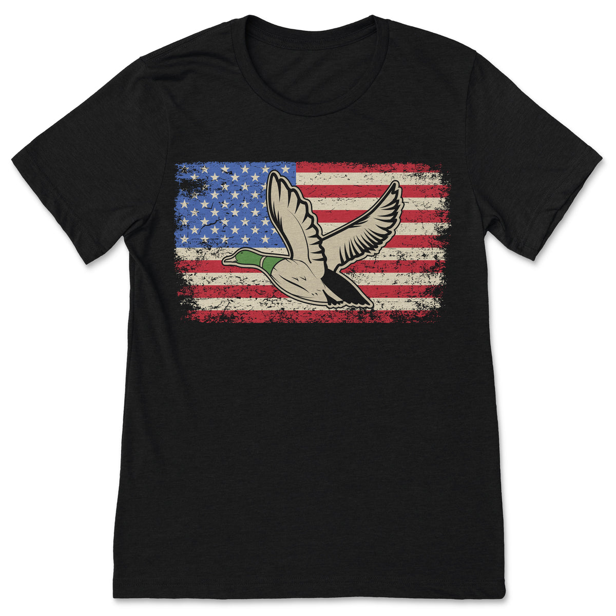 American Flag Duck Hunting T-Shirt, Hunter Gifts, Waterfowl product image 1
