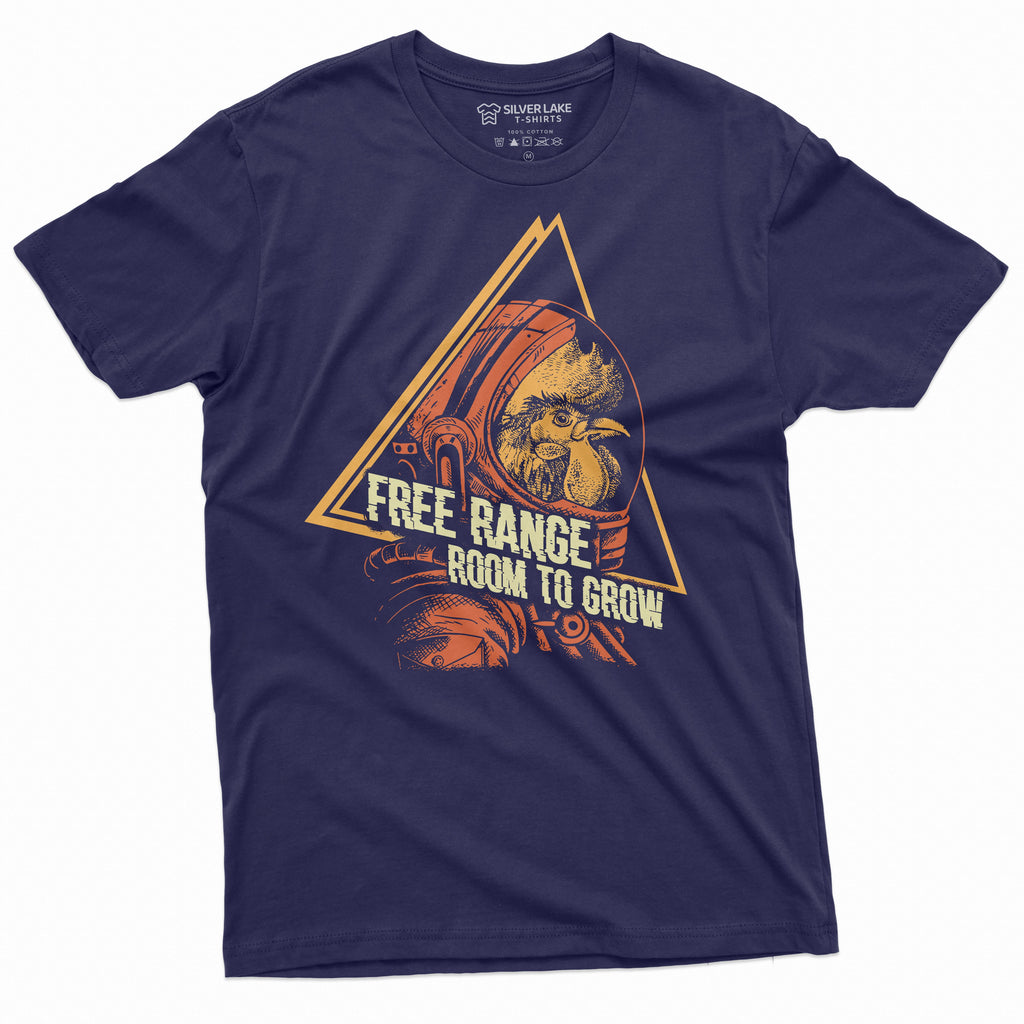 Space Chicken astronaut T-shirt Free Range room to grow product image 1