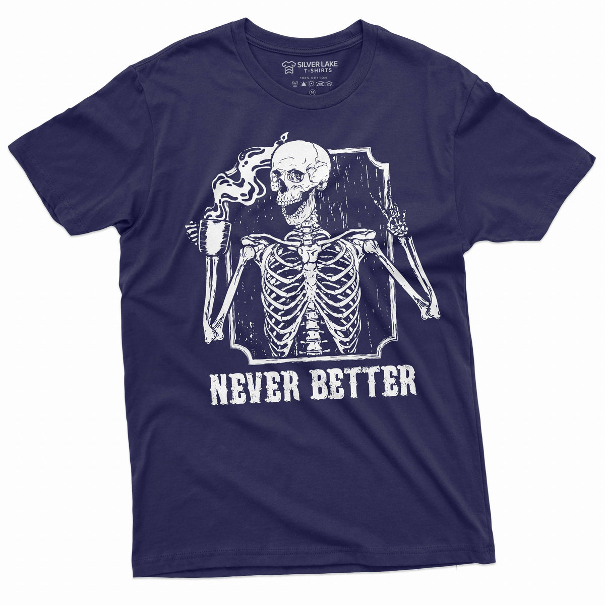 Coffee and Skeleton Halloween funny T-shirt Mens Womens product image 3