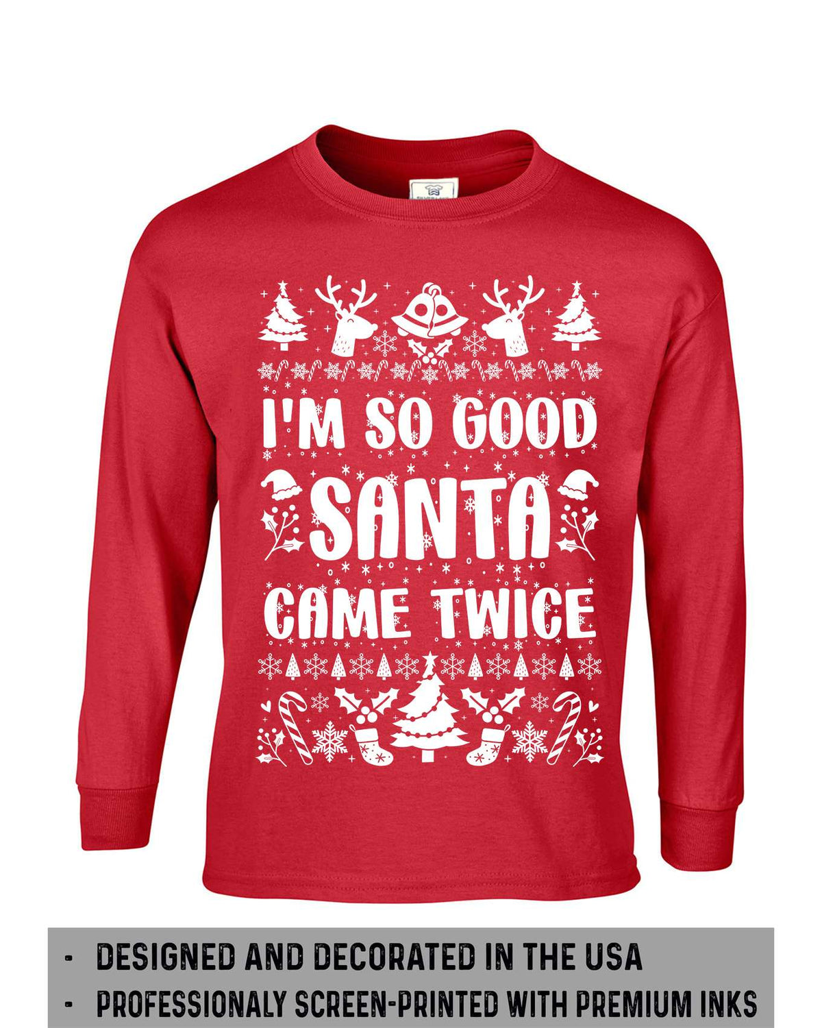Couple matching funny Santa came twice husband wife ugly product image 7