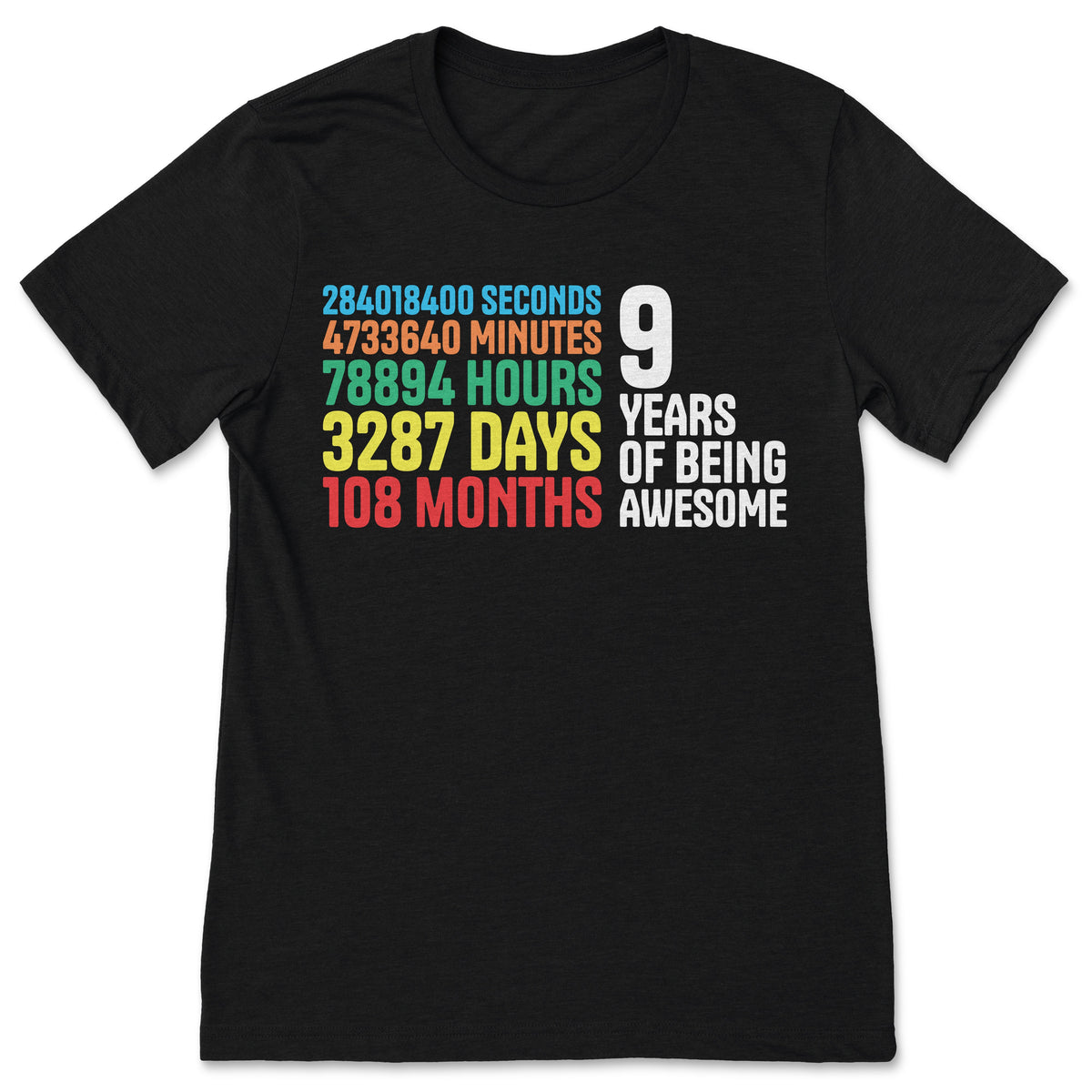 9th Birthday T Shirt 108 Months Old Vintage Retro Kids Gift product image 1