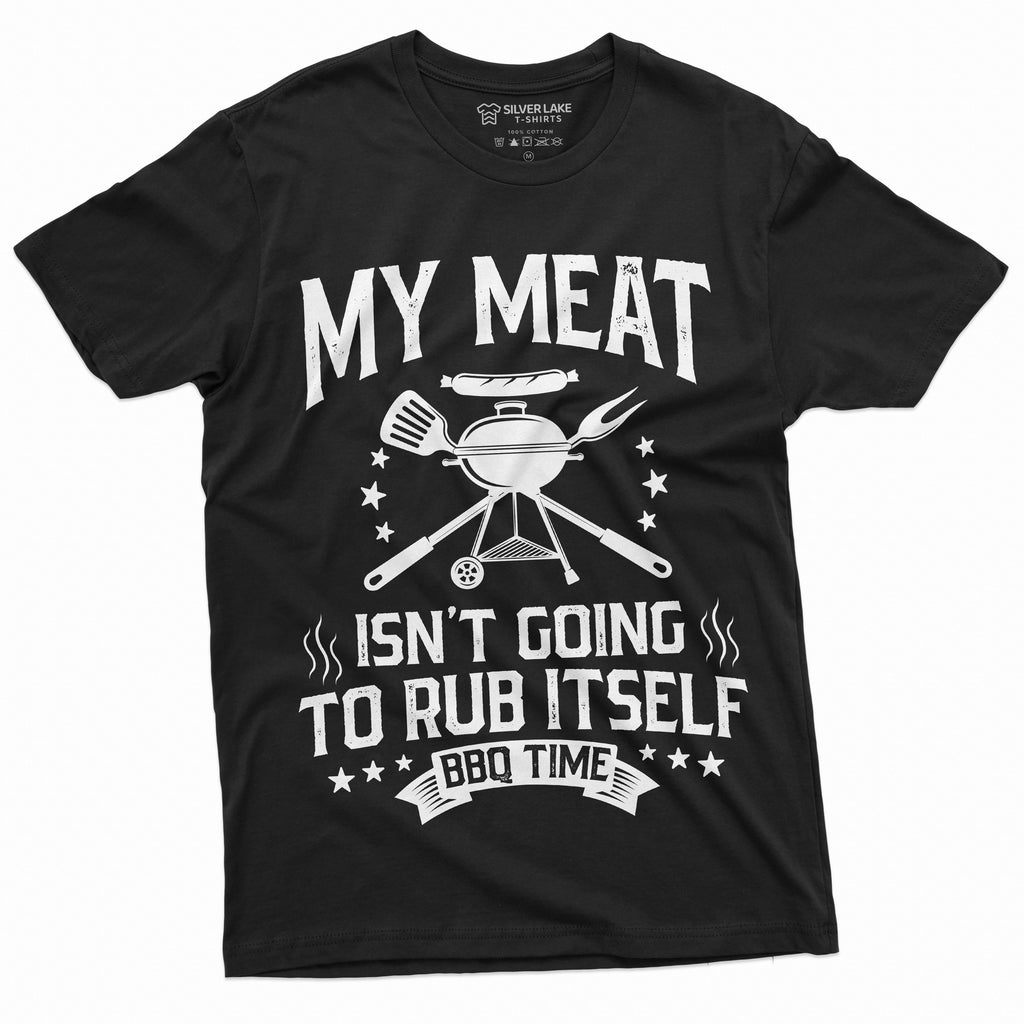 Men's Funny BBQ My meat is not going to rub itself Tee product image 9