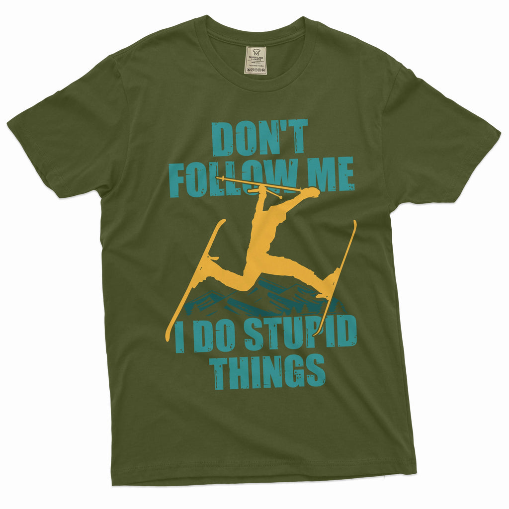 Men's funny skiing T-shirt Ski Snowboard sports winter product image 4
