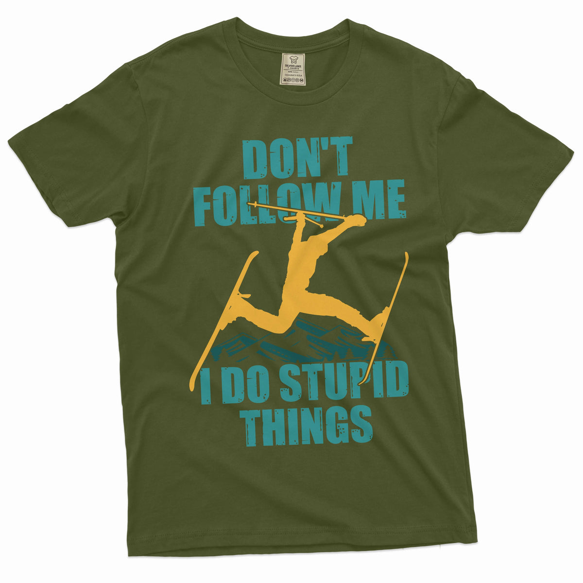 Men's funny skiing T-shirt Ski Snowboard sports winter product image 4
