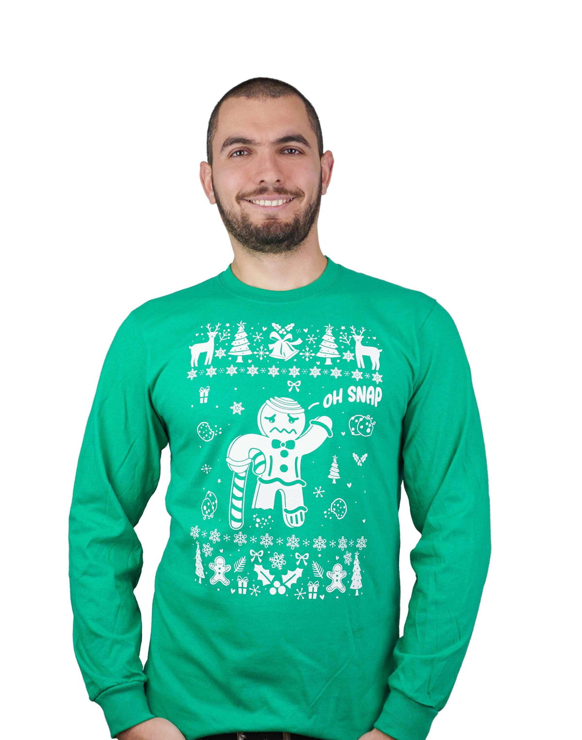 Couple Christmas funny outfits Men's Green Women's red ugly product image 4