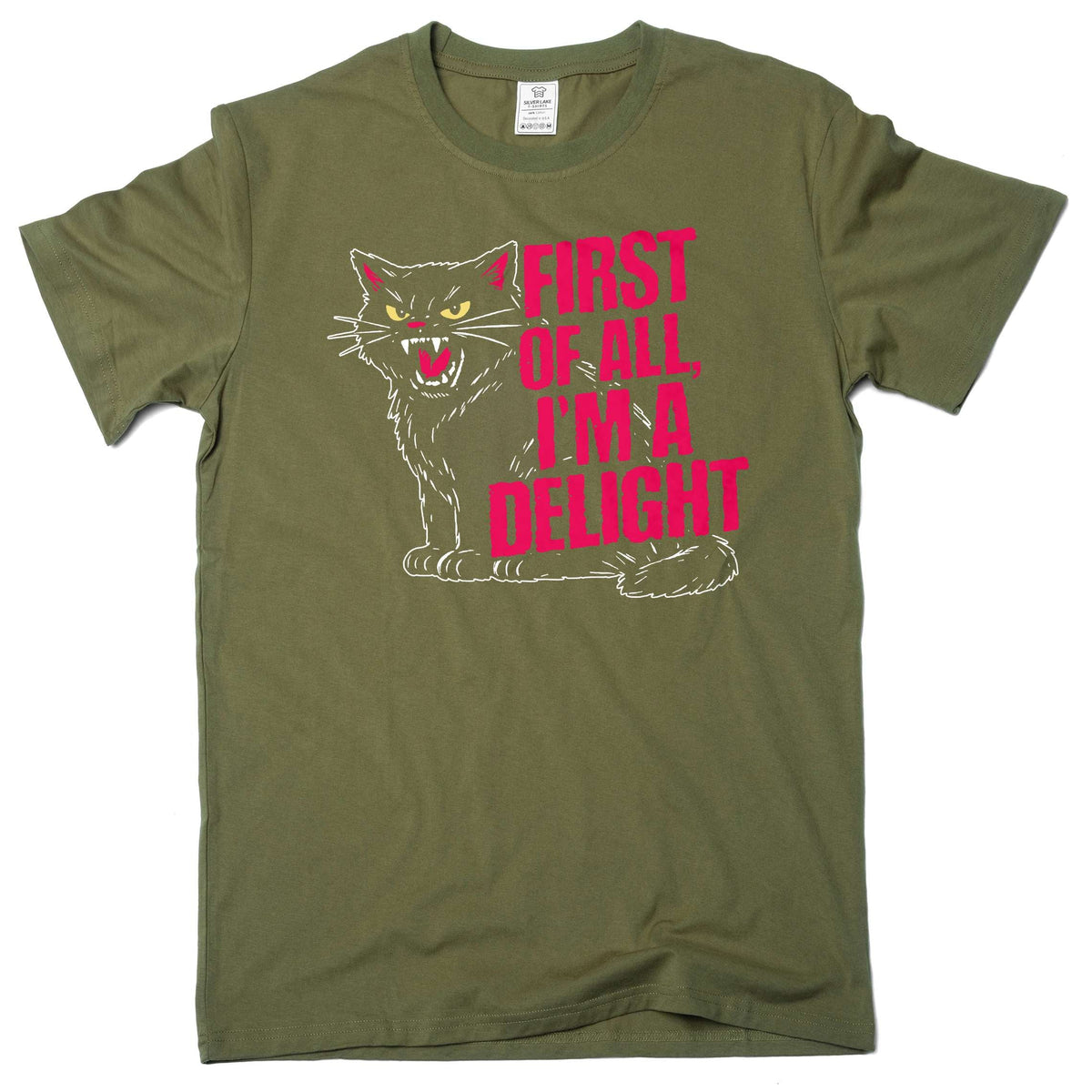 Funny cat T-shirt first of all I'm a delight angry humorous product image 4