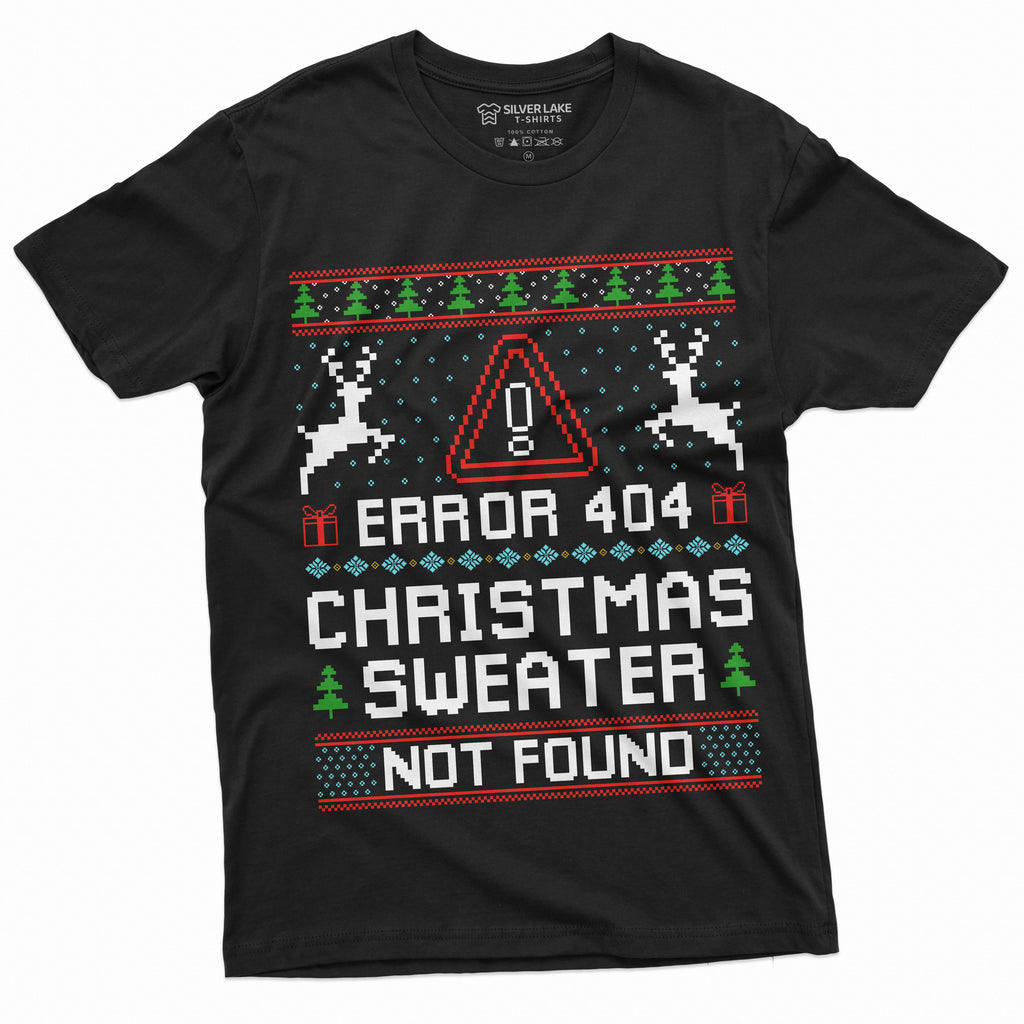 Christmas Ugly Sweater T-shirt Funny Programmer Error 404 product image 1