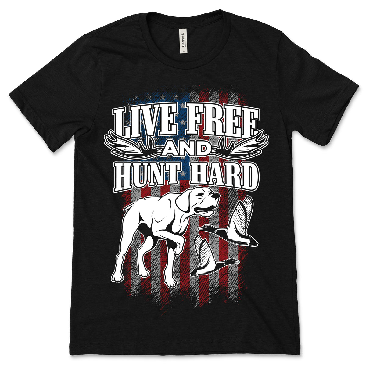 American Flag Duck Hunting T-Shirt, Hunter Gifts, Waterfowl product image 1