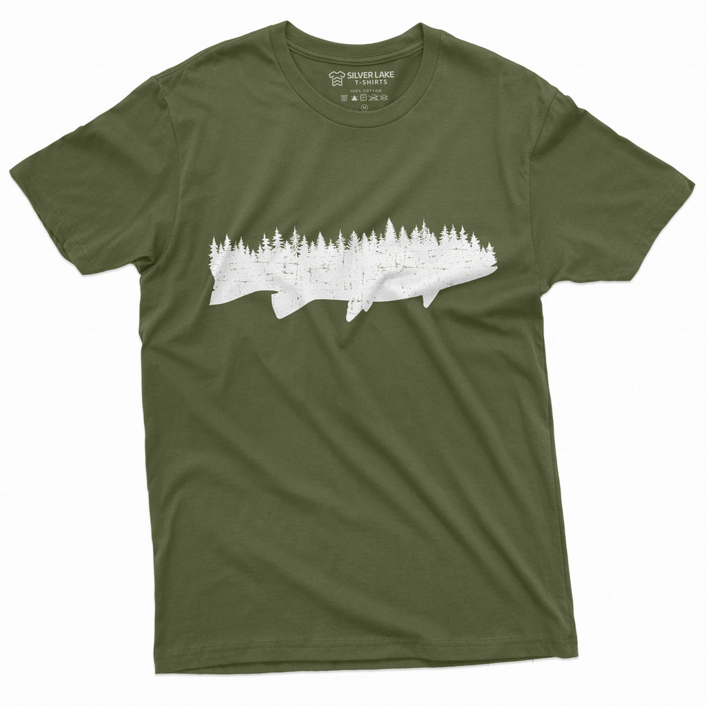 Men's Flora Fauna Fishing Forest T-shirt Nature Tee Shirt product image 10