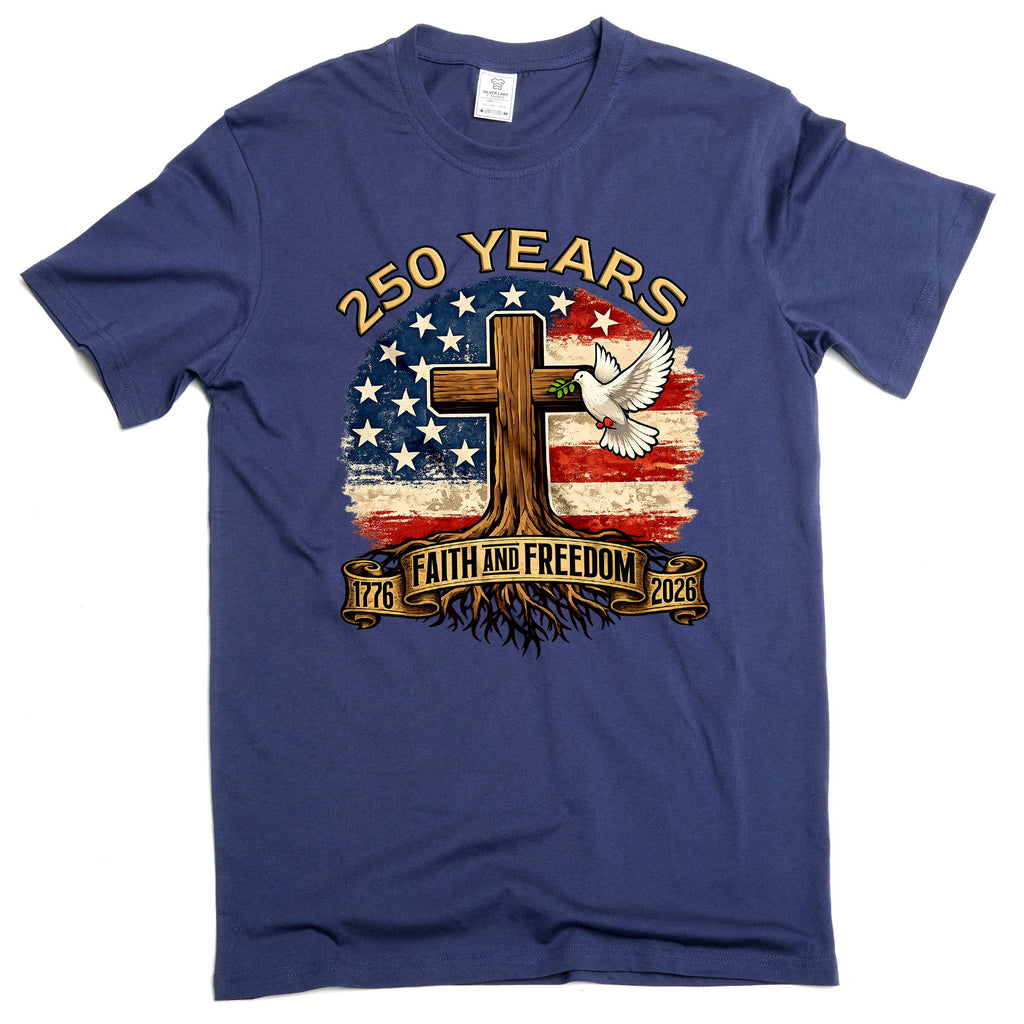 Men's 4th of July 250 Years Birthday Faith and Freedom product image 3