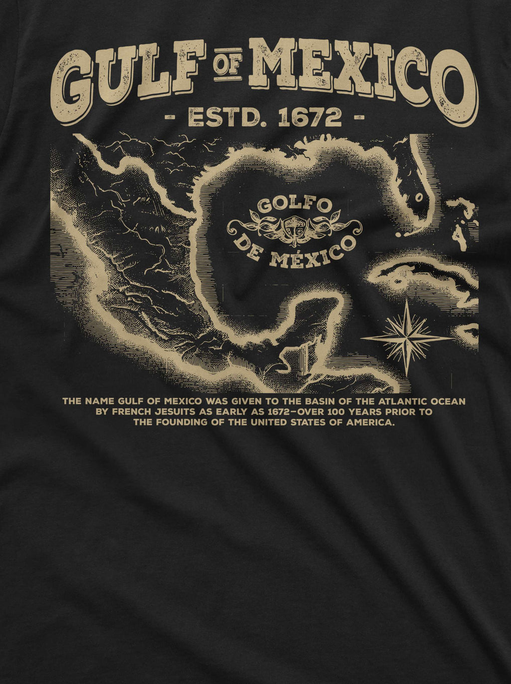 Gulf of Mexico T-shirt origin of of history men's tee shirt product image 2