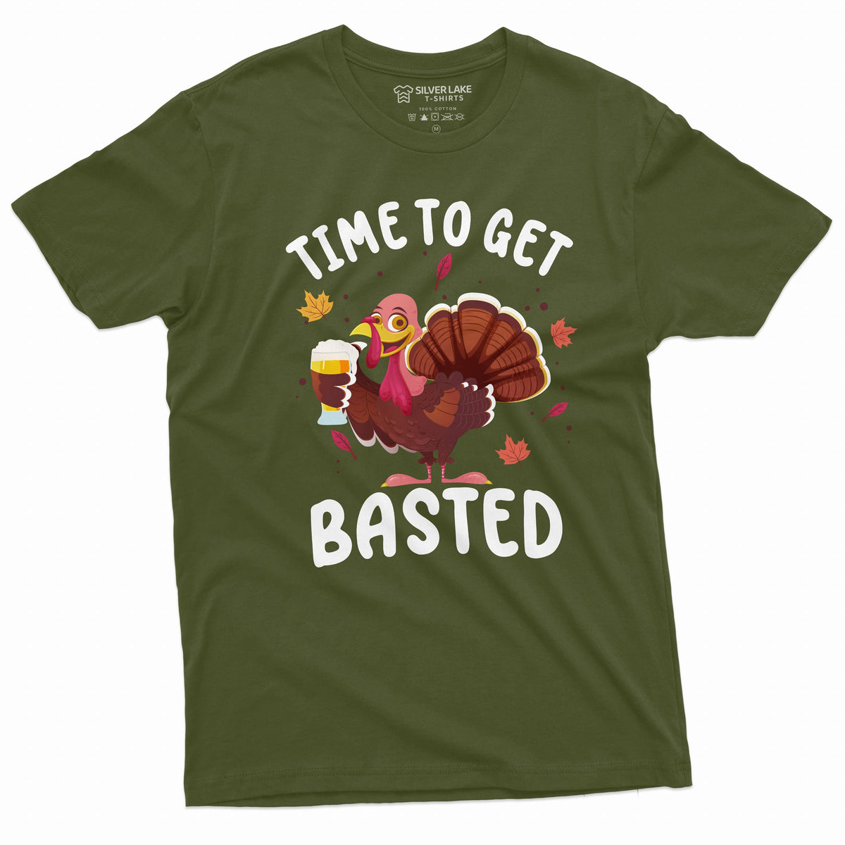 Men's Funny Thanksgiving T-shirt Turkey time to get basted product image 4