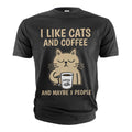 Funny Coffee and Cats T-shirt I like maybe 3 people product image 1