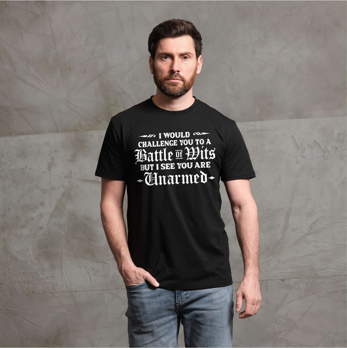 Funny insult dual battle of wits T-shirt humorous birthday product image 2