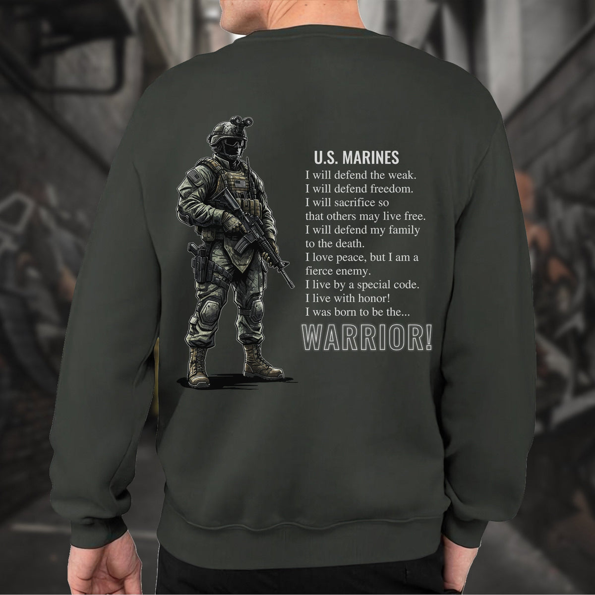 US Marines Warrior Military Patriotic Sweatshirt product image 11