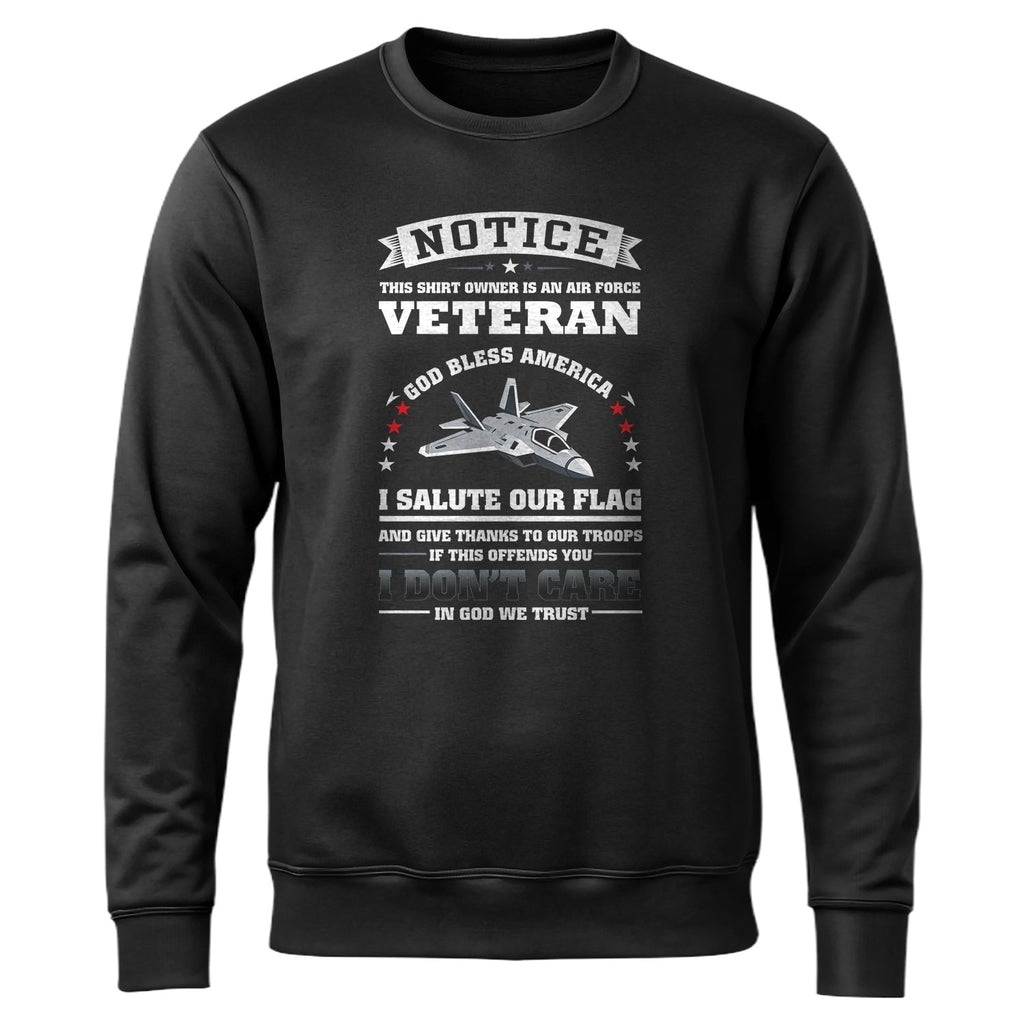 Air Force Veteran God Bless America I Salute the Flag Thank product image 1