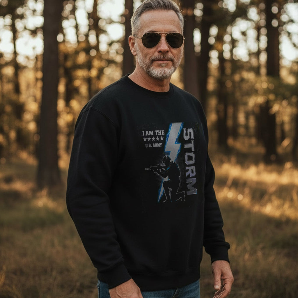 I Am the Storm US Army Military Sweatshirt product image 3