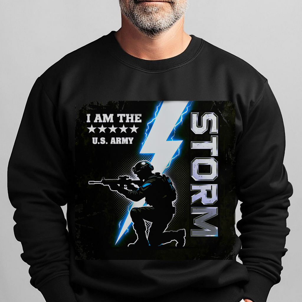 I Am the Storm US Army Military Sweatshirt product image 6