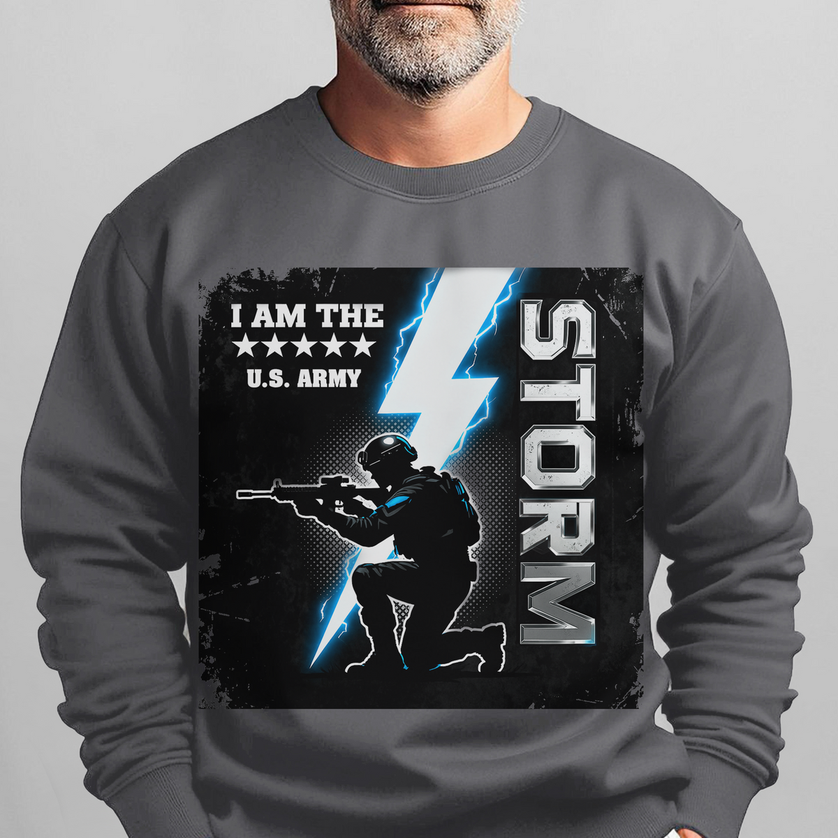 I Am the Storm US Army Military Sweatshirt product image 9